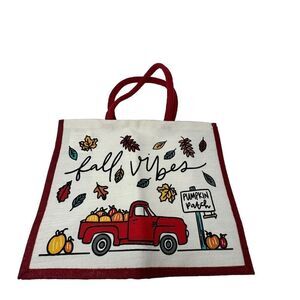 MARKET STREET Tote Fall‎ Vibes Jute Grocery Bag Cottagecore Bag 16x13”